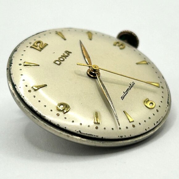 Vintage Doxa Automatic Watch Movement - Watch Head + Crown - WORKING - Picture 5 of 8